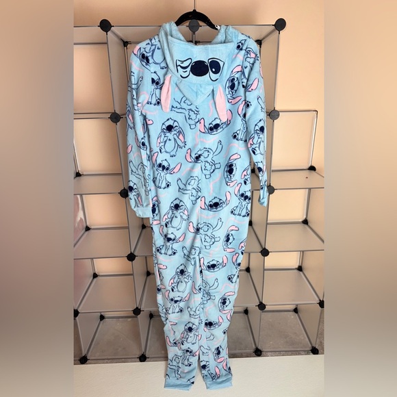 Disney Women's Stitch Light Blue Fleece PJ Onesie Size S NWOT - Picture 7 of 8
